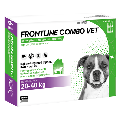 Frontline Combo, hund 20-40 kg. pipetter