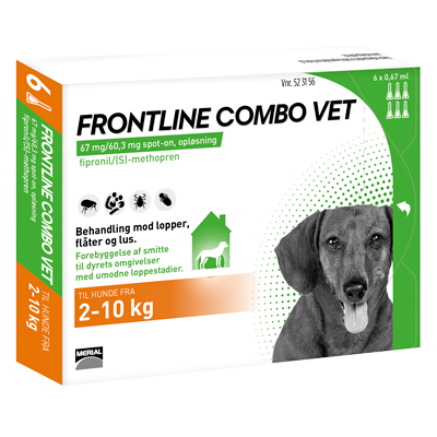 Forbedring bygning historie Frontline Combo, hund 2-10 kg. 6 pipetter